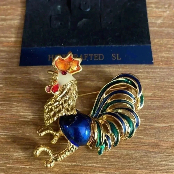 Rooster Brooch/Pin New - Picture 3 of 7